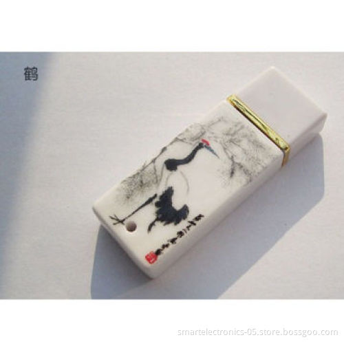 Ceramic USB flash drives, 64MB-128GB, free printing, package, custom, high speed, popular designs